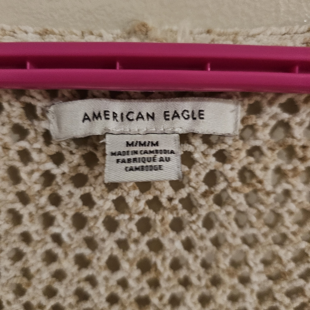 American Eagle Outfitters Cream Open-Knit Cardigan - Picture 4 of 4